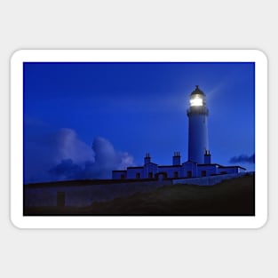 Mull of Galloway Lighthouse light flash at night, Scotland Sticker